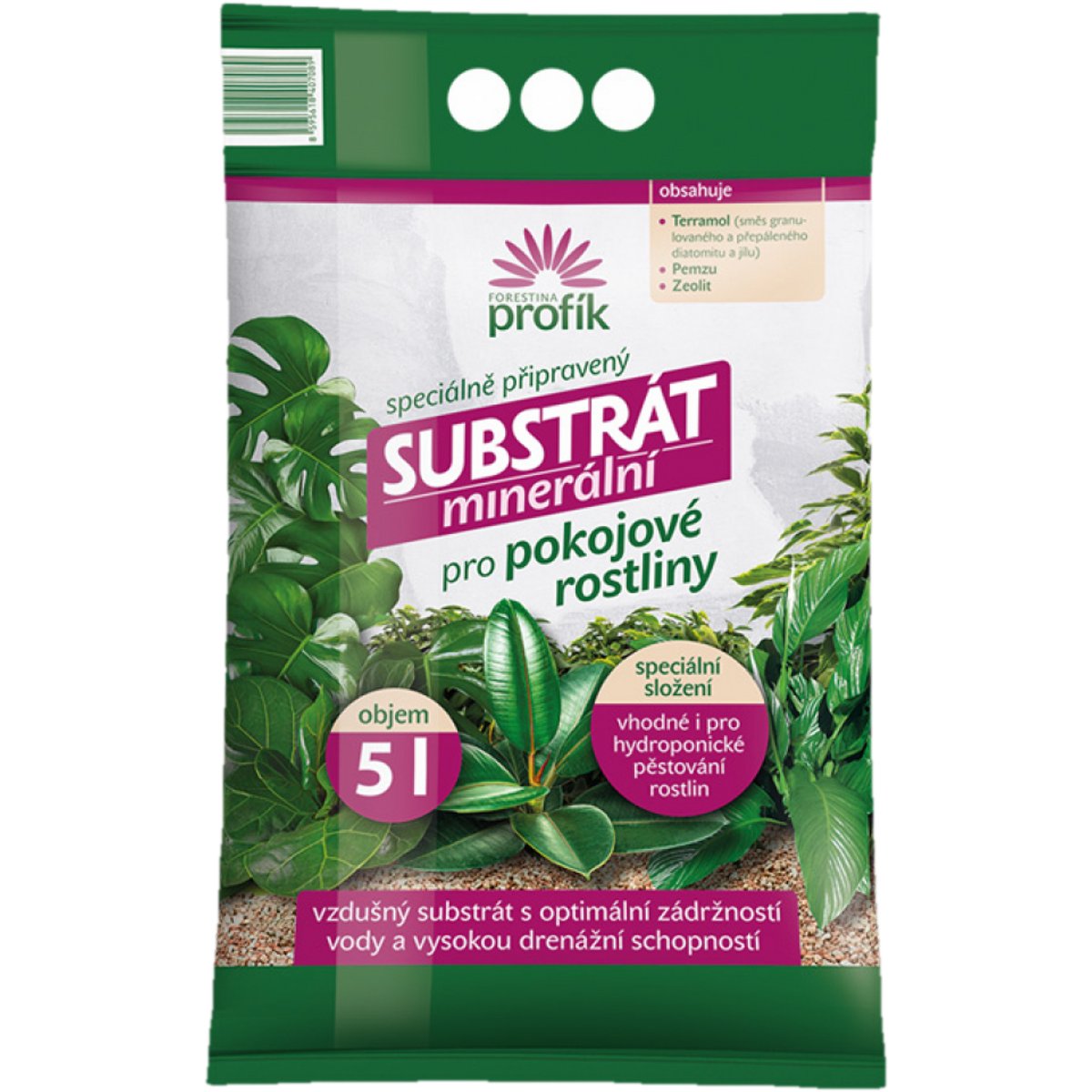 Substrát Forestina Profík pokojové rostliny minerální 5l