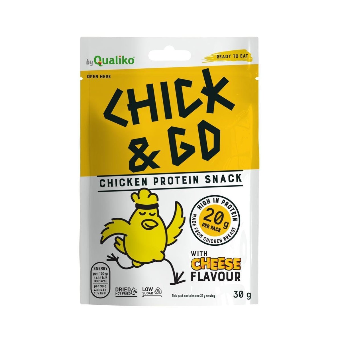 Chick&Go Sušené plátky z kuřecího masa se sýrovou příchutí