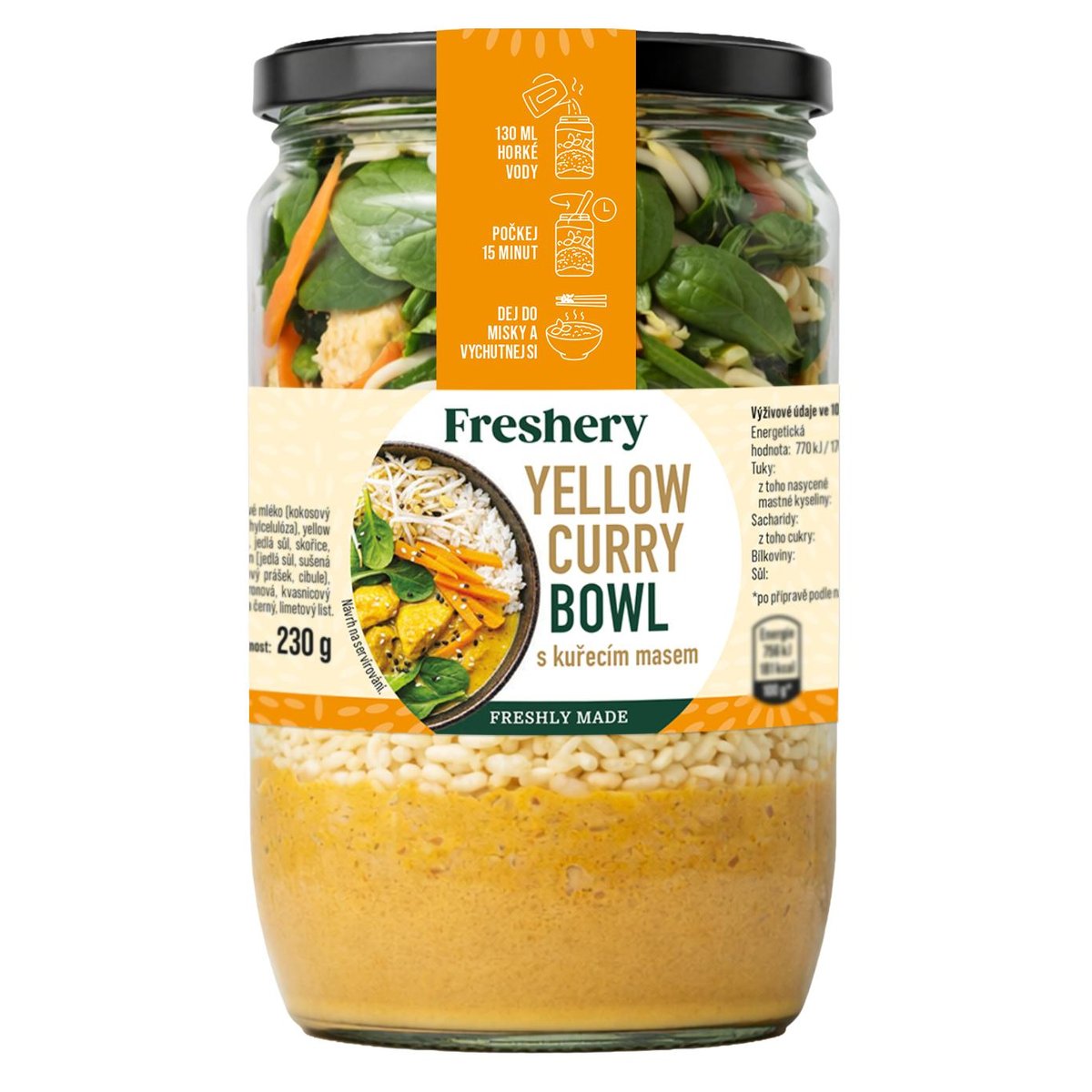Freshery Yellow curry bowl s kuřecím masem
