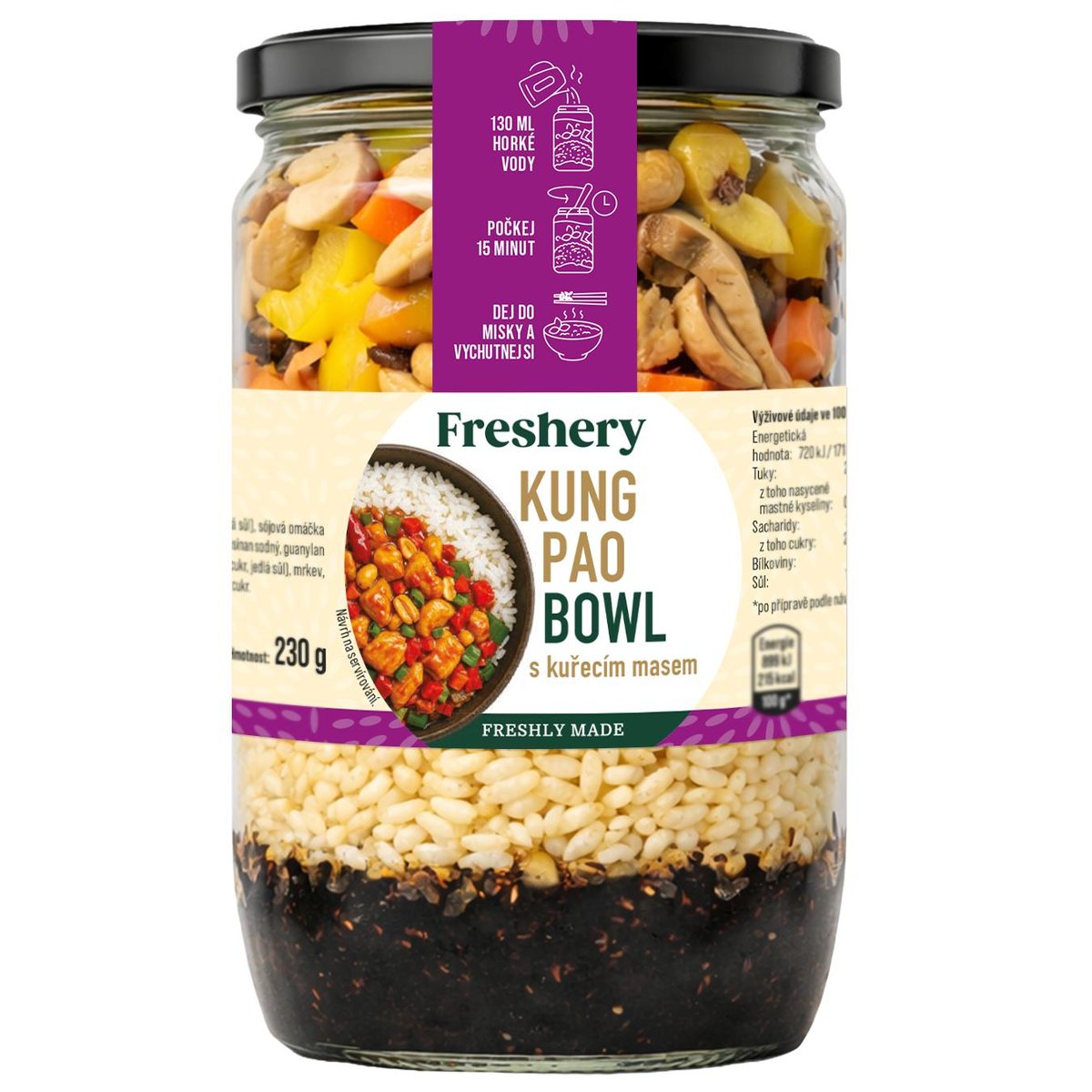 Freshery Kung Pao bowl s kuřecím masem (směs na přípravu pokrmu)