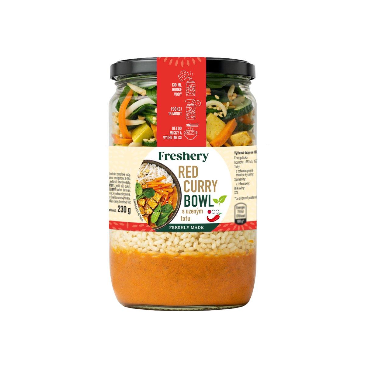 Freshery Red curry bowl s uzeným tofu