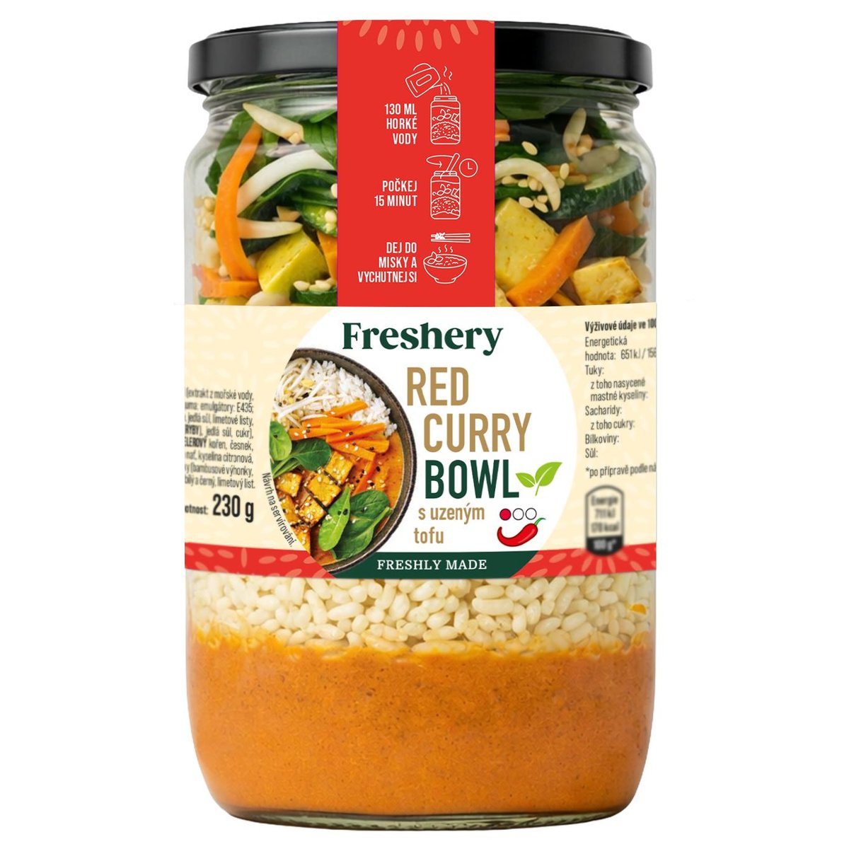 Freshery Red curry bowl s uzeným tofu