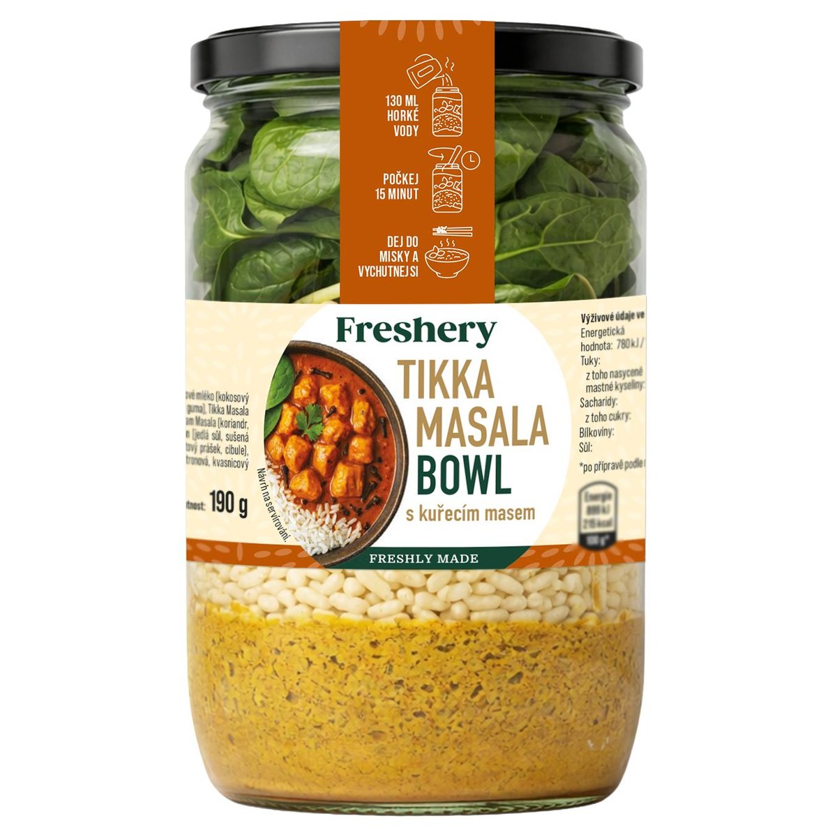 Freshery Tikka masala bowl s kuřecím masem (směs na přípravu pokrmu)