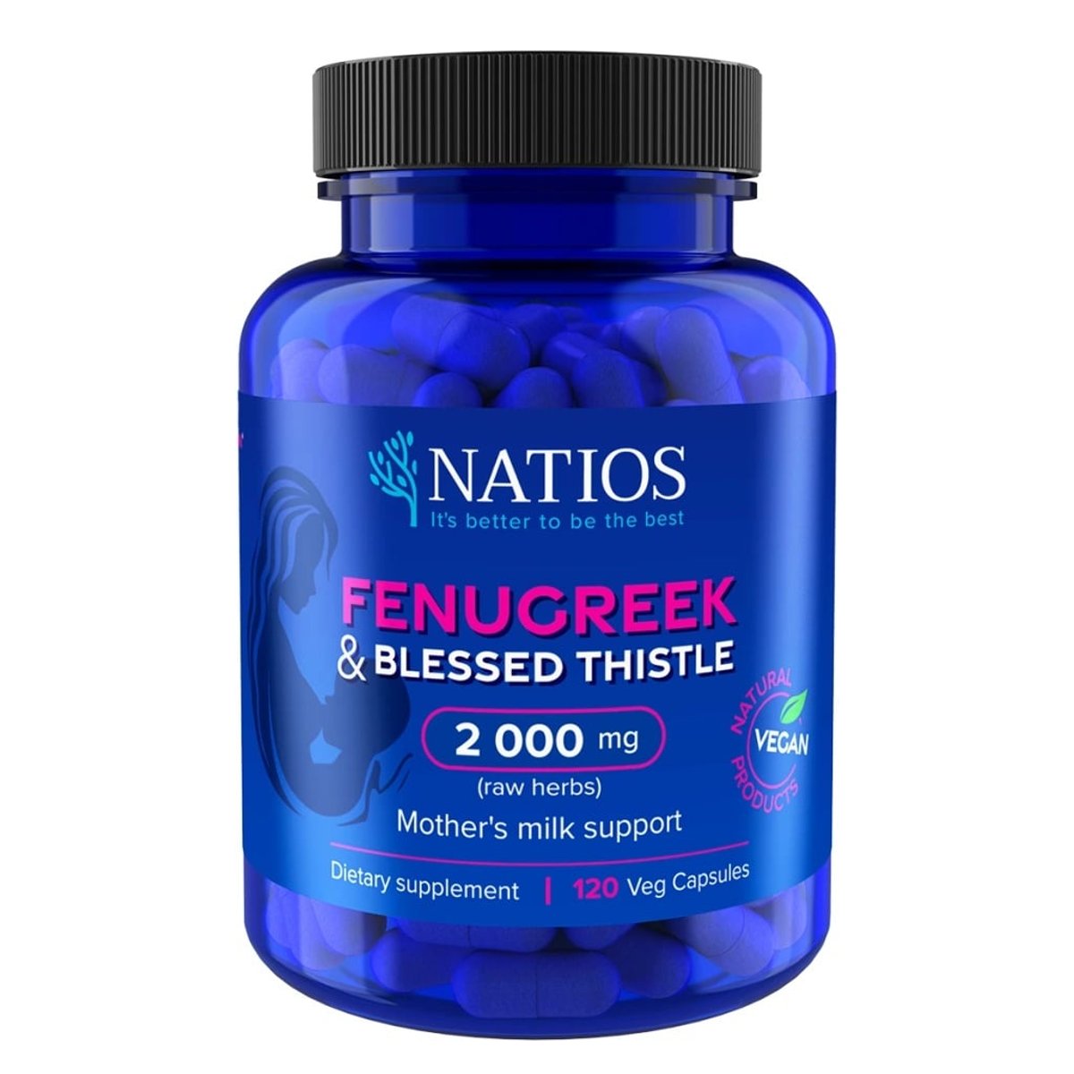 NATIOS Fenugreek&Blessed Thistle 2000mg cps.120