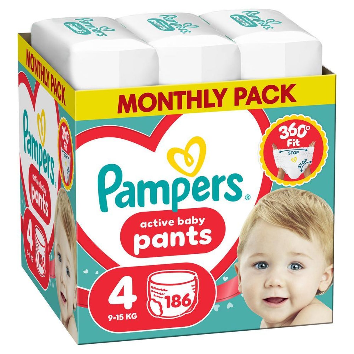 Pampers Active Baby plenkové kalhotky 4 (9–15 kg)