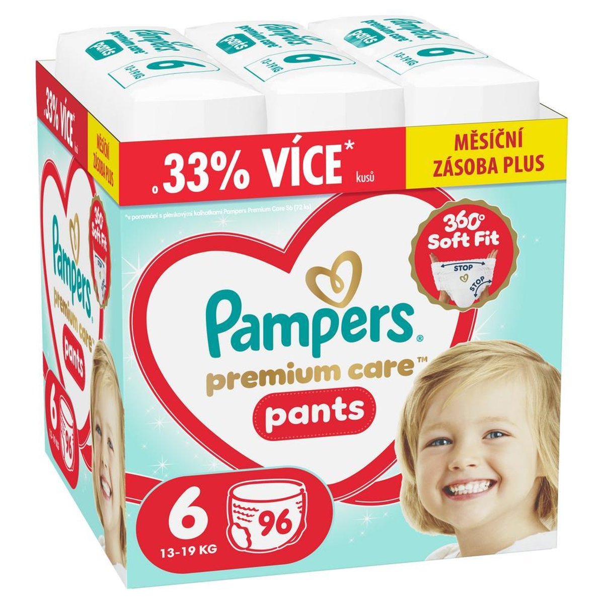 Pampers Pants Premium Care plenkové kalhotky 6 (13–19 kg)