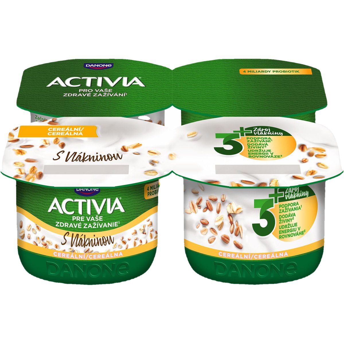 Activia Probiotický jogurt multicereálie 4×120 g