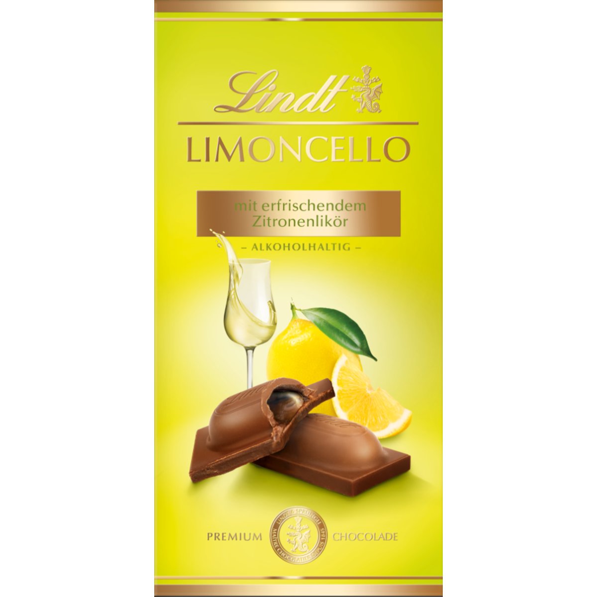 Lindt Čokoláda Limoncello s osvěžující citronovou likérovou náplní