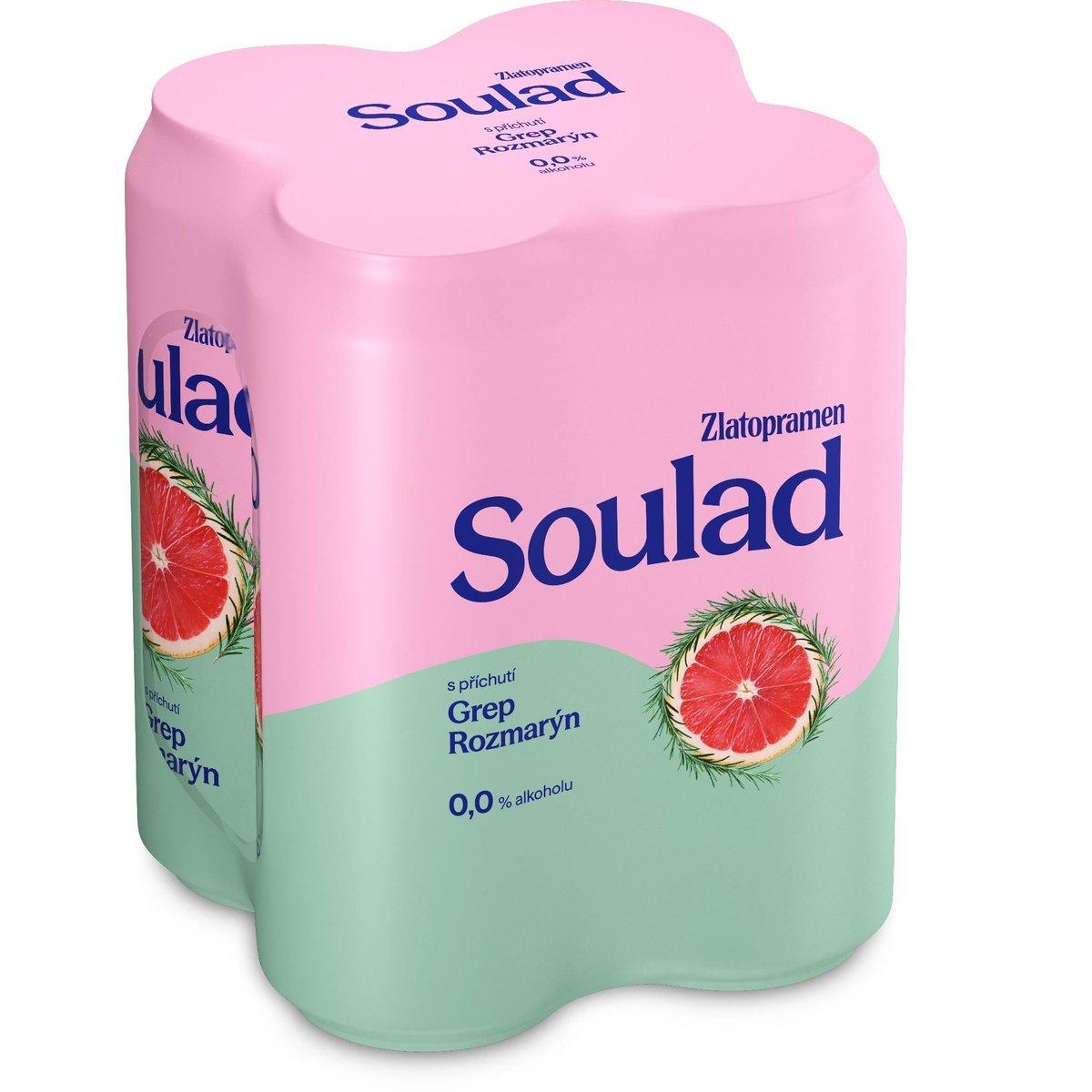 Zlatopramen Soulad 0.0% Grep a Rozmarýn plech 4×0,5 l