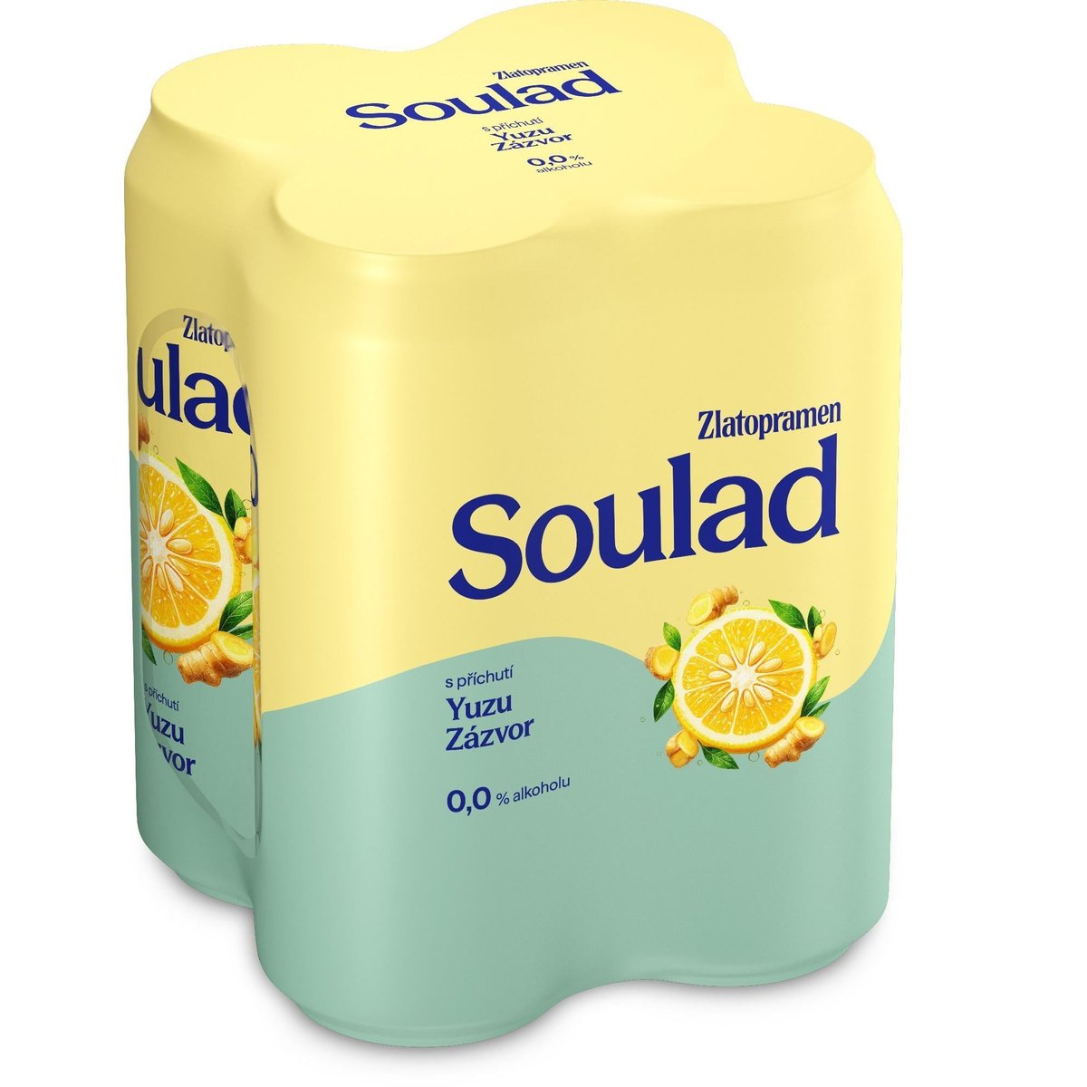Zlatopramen Soulad 0.0% Yuzu a Zázvor plech 4×0,5 l