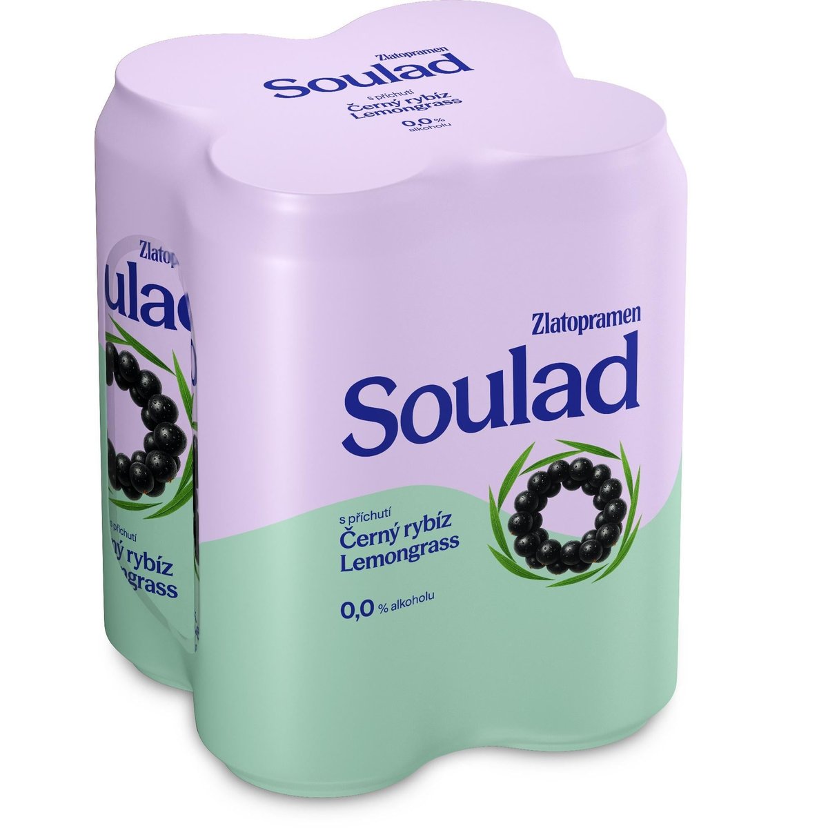 Zlatopramen Soulad 0.0% Černý Rybíz a Lemongrass plech 4×0,5 l