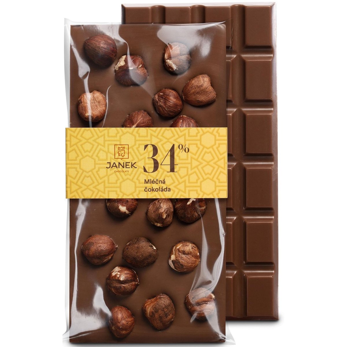 Čokoládovna Janek Mléčná čokoláda s lískovými ořechy