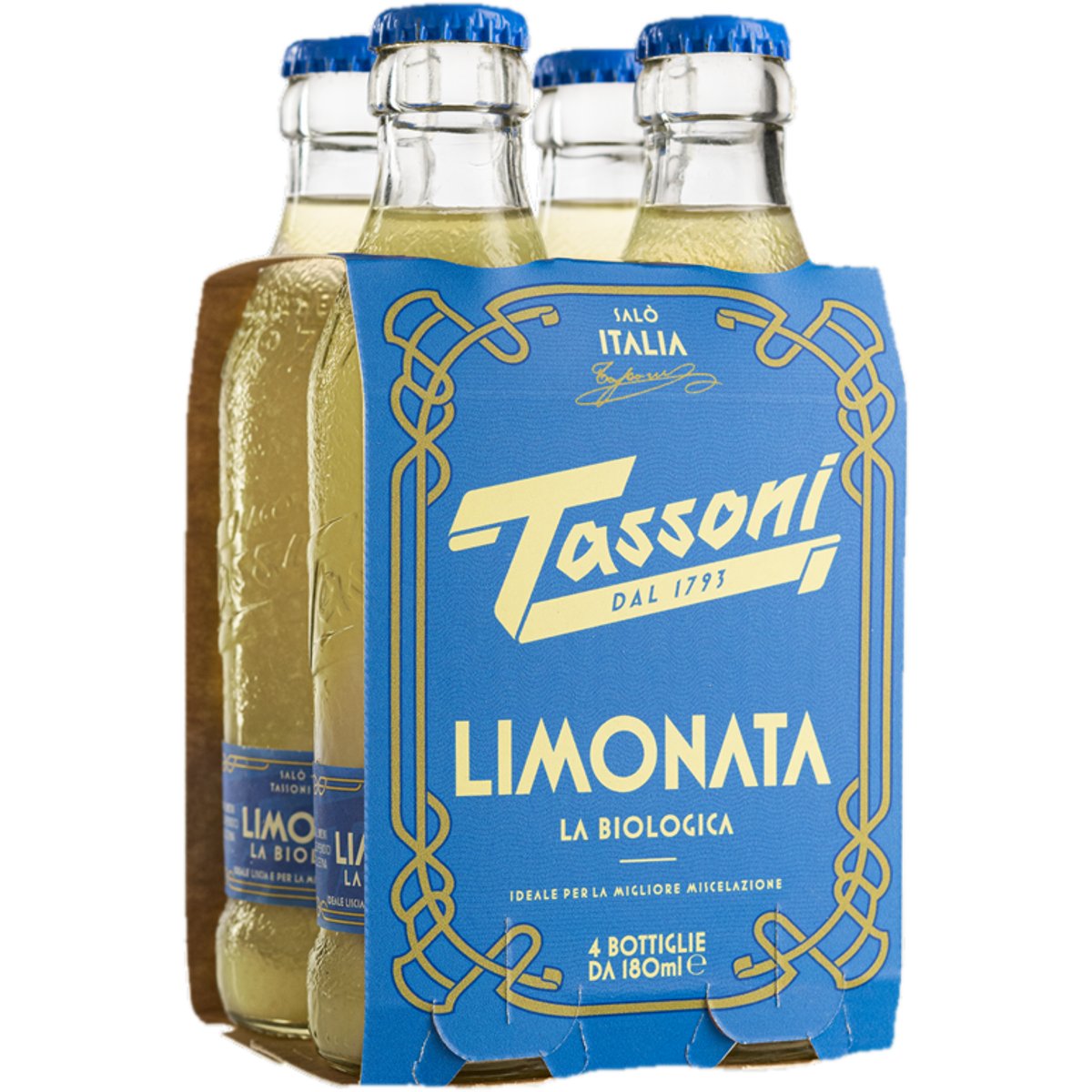 Tassoni Limonata Bio 4×180ml sklo