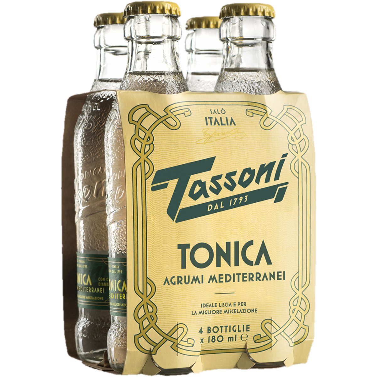 Tassoni Tonic Mediterranei 4×180ml sklo