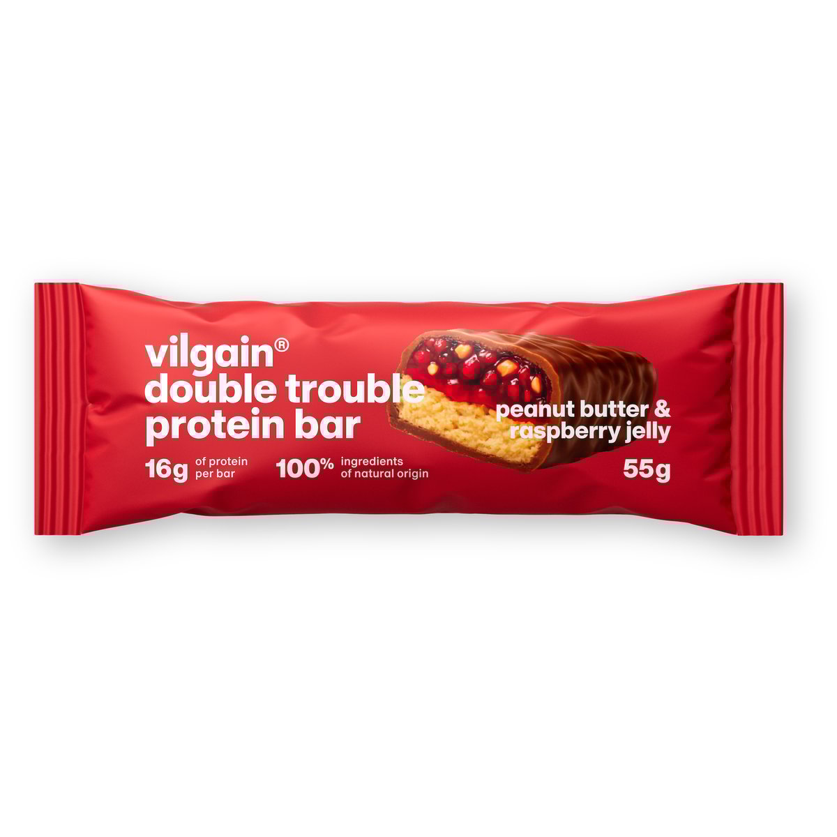 Vilgain Double Trouble Protein Bar arašídové máslo & malinový džem