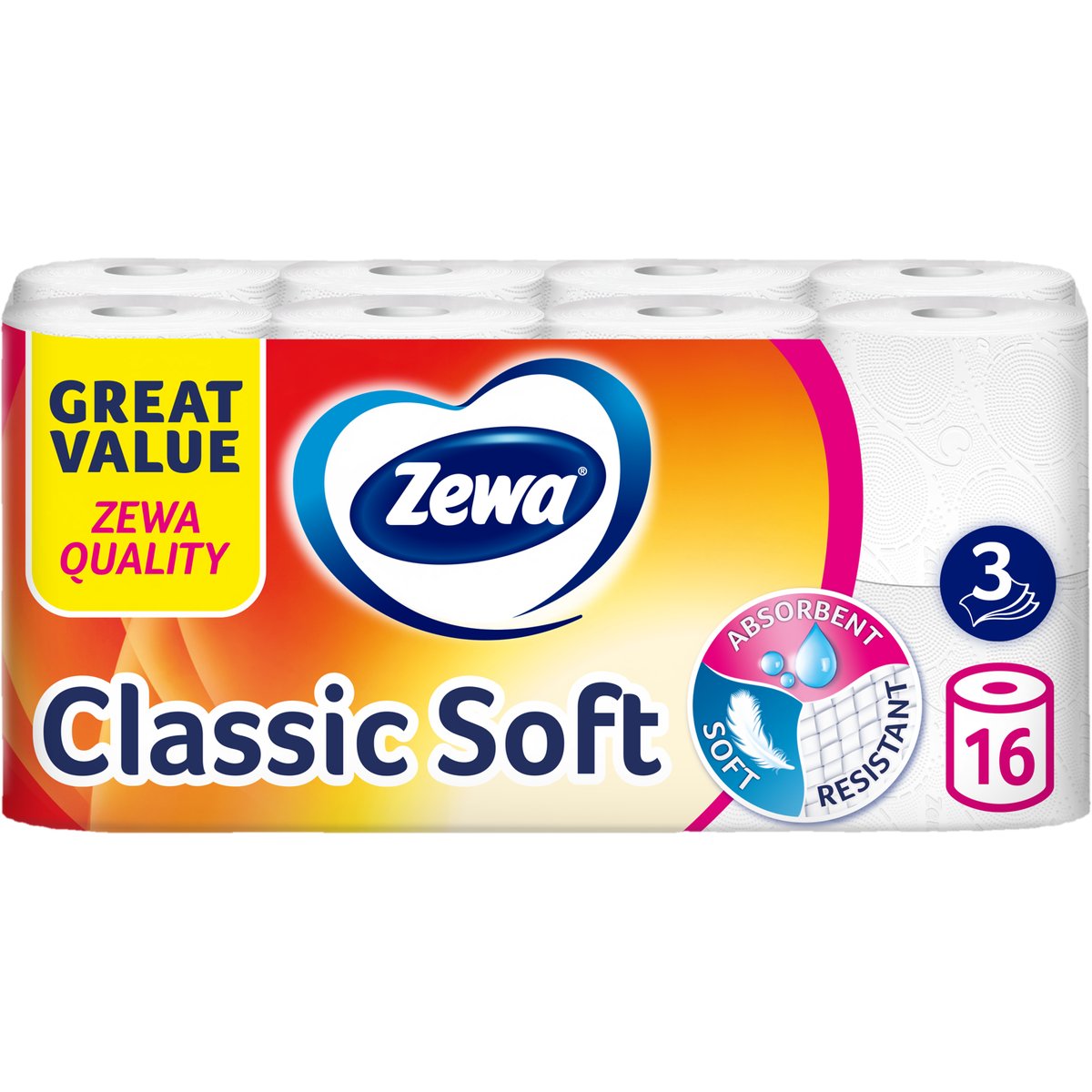 Zewa Classic Soft toaletní papír 3vrstvý, 16 ks