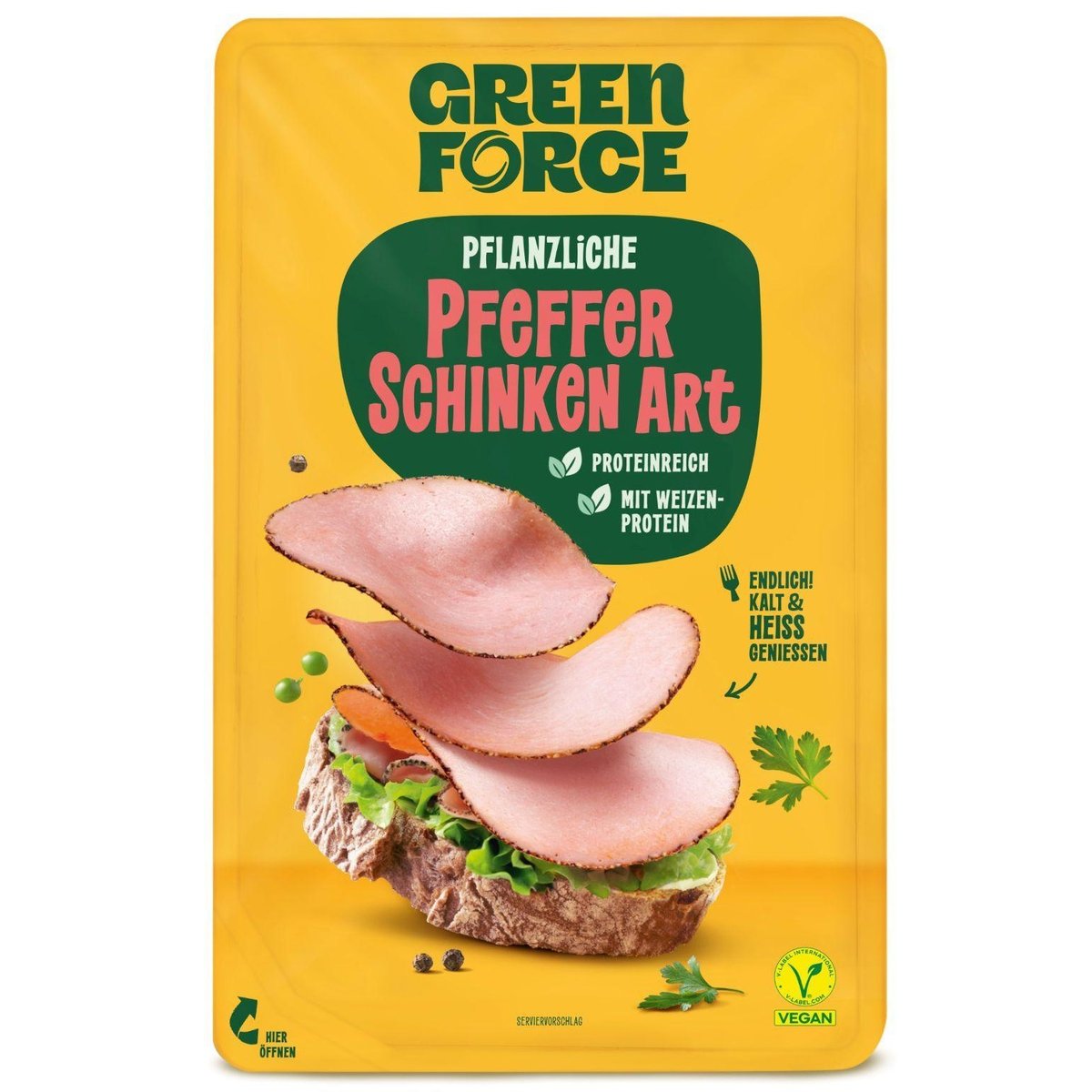 Green Force Alternativa vařené šunky s pepřem plátky – vegan