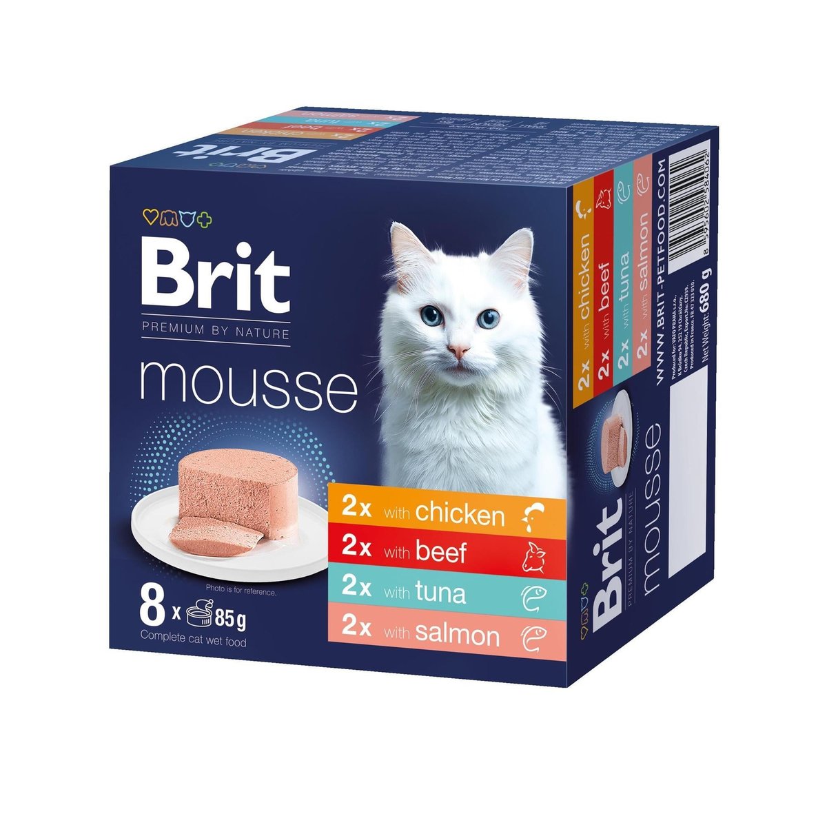 Brit Premium by Nature mousse jemá paštika pro kočky 8×85 g