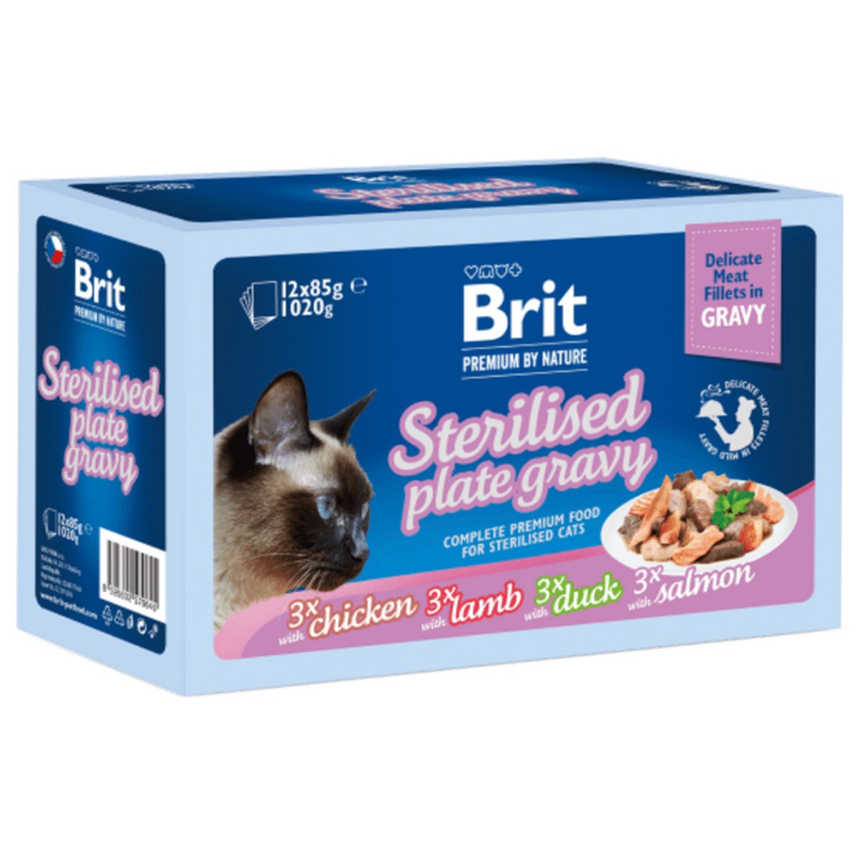 Brit Premium Sterilised filety v omáčce pro kočky 12×85 g