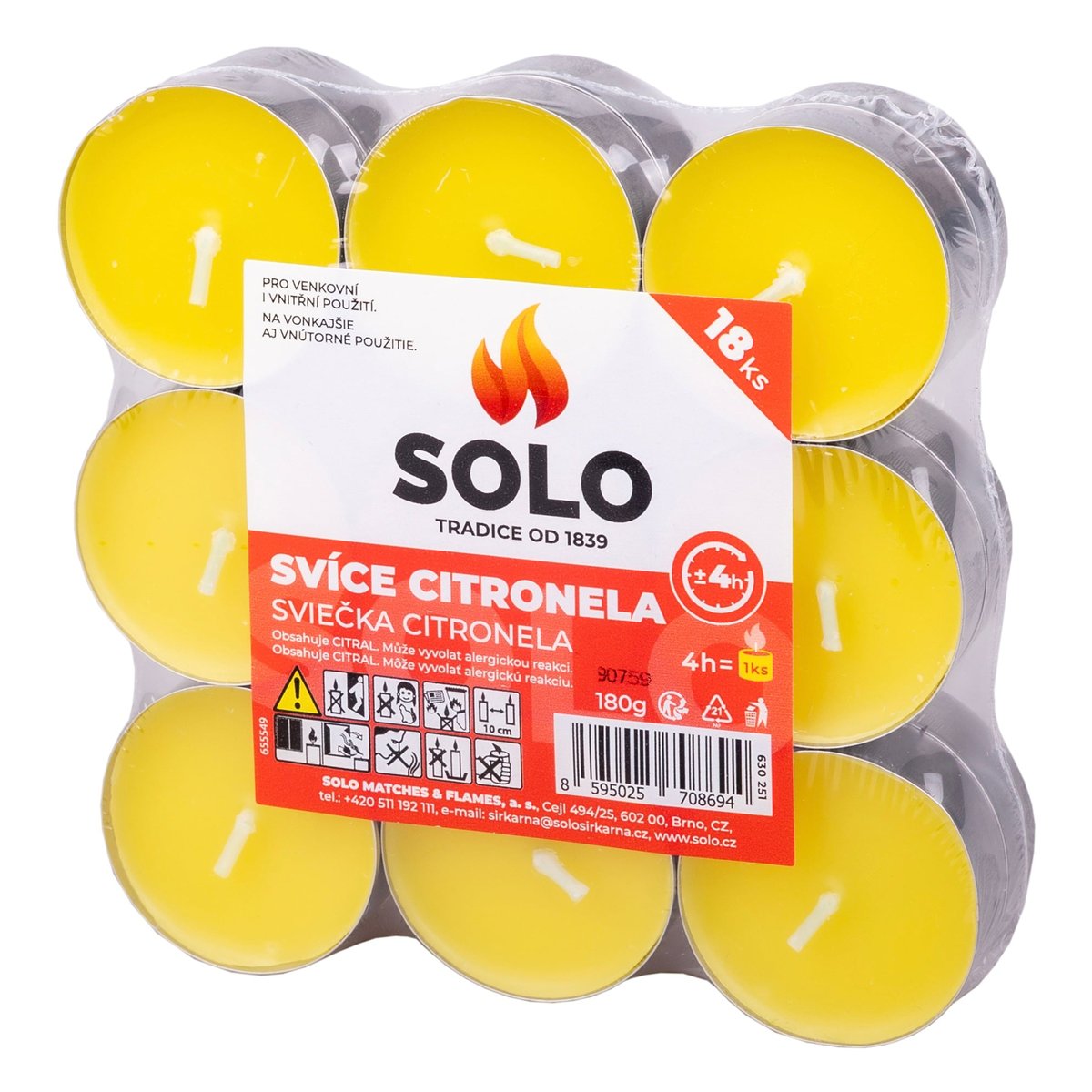Levně Solo Citronela čajové svíčky