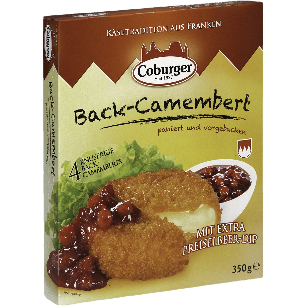 Coburger Camembert obalovaný předsmažený s brusinkovou omáčkou