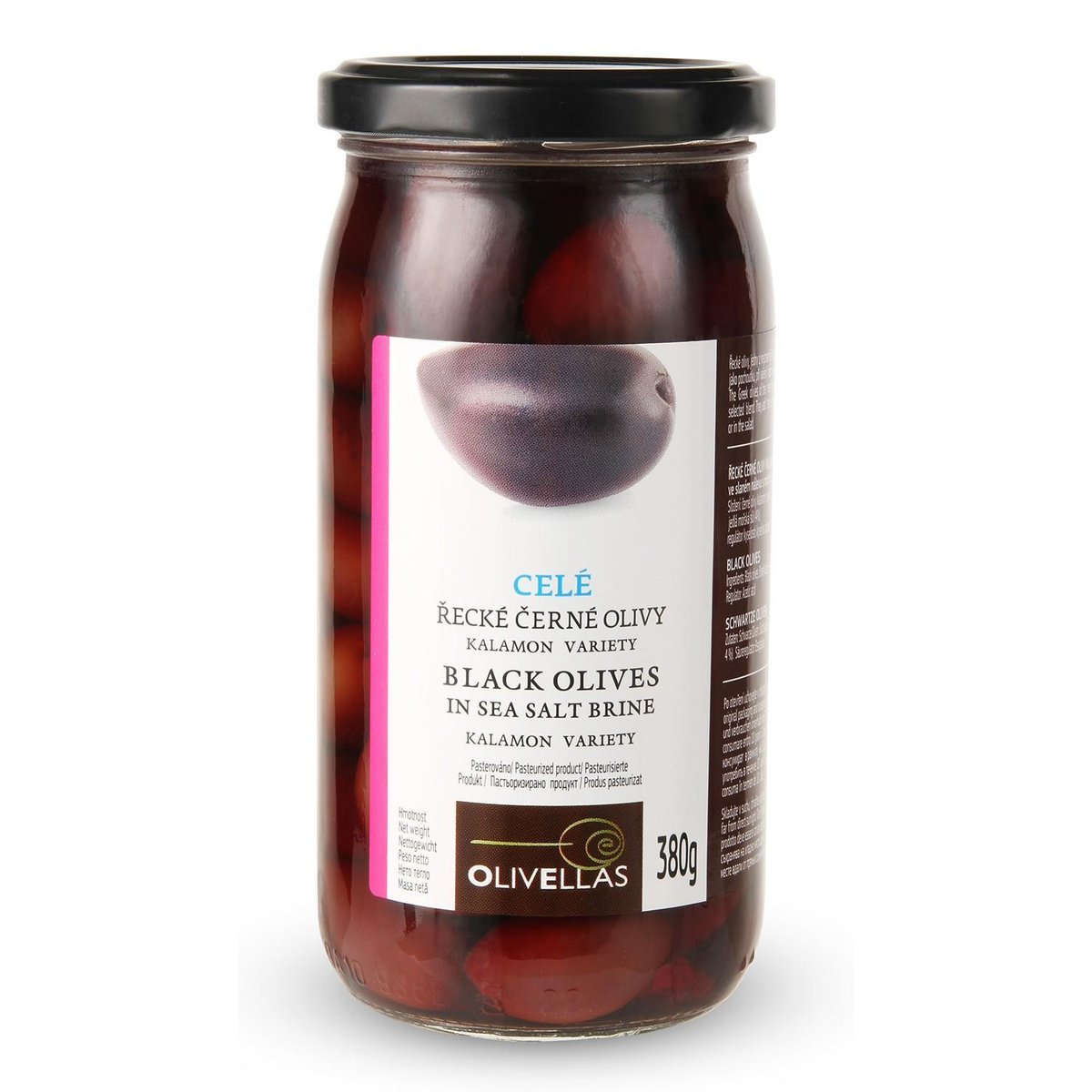 Olivellas Řecké černé olivy Kalamata celé s peckou