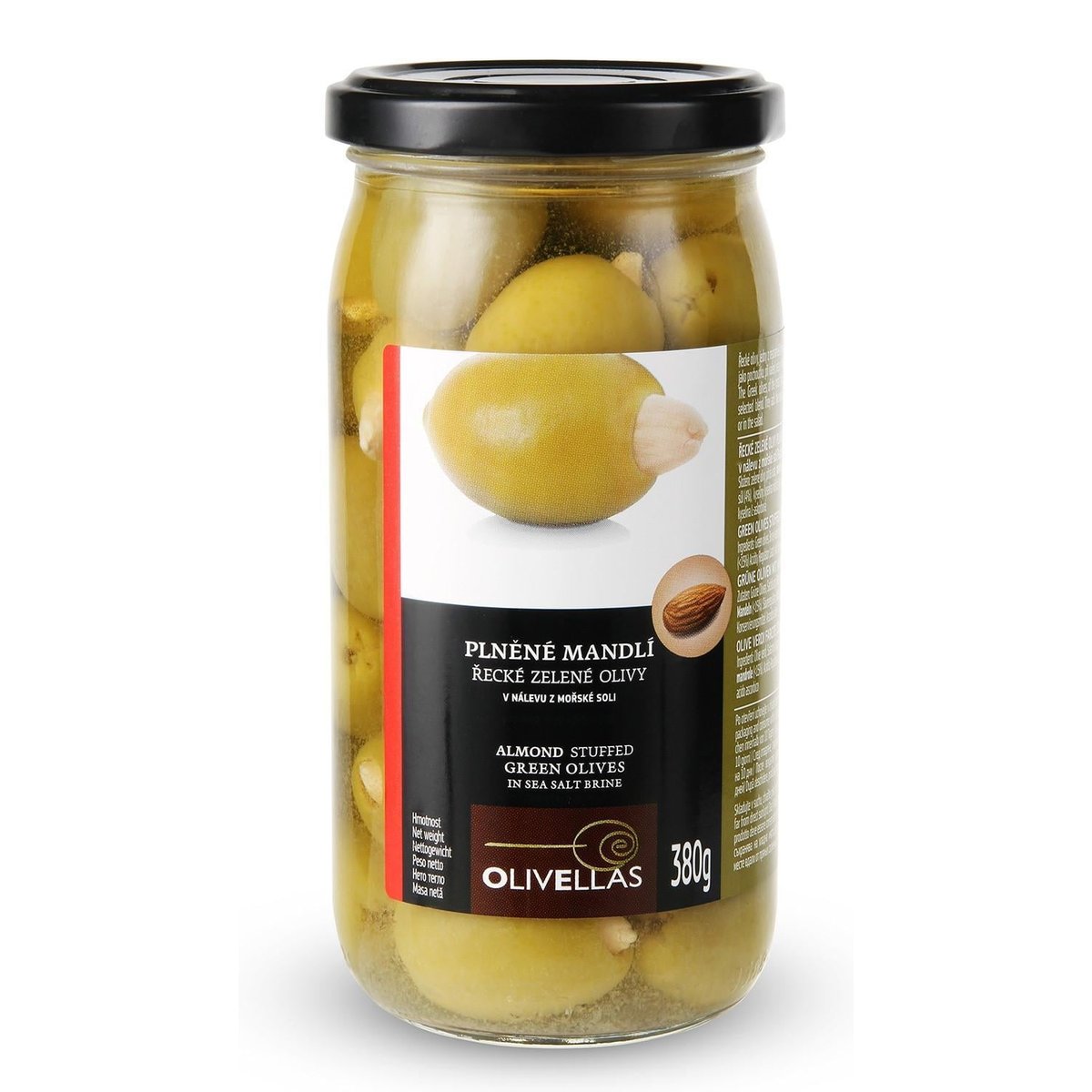 Olivellas Řecké olivy zelené s mandlí