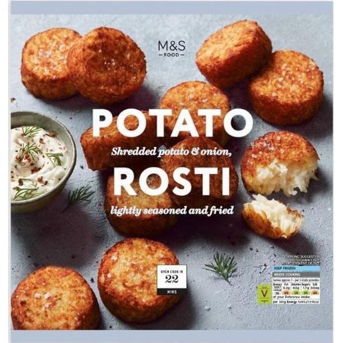 Marks & Spencer Jemně solené bramborové placičky z brambor odrůdy Maris Piper s cibulí