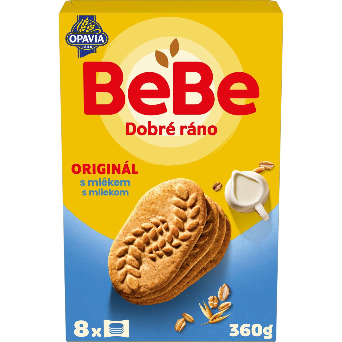 Levně Opavia sušenky BeBe Dobré Ráno s mlékem (8 × 45 g)