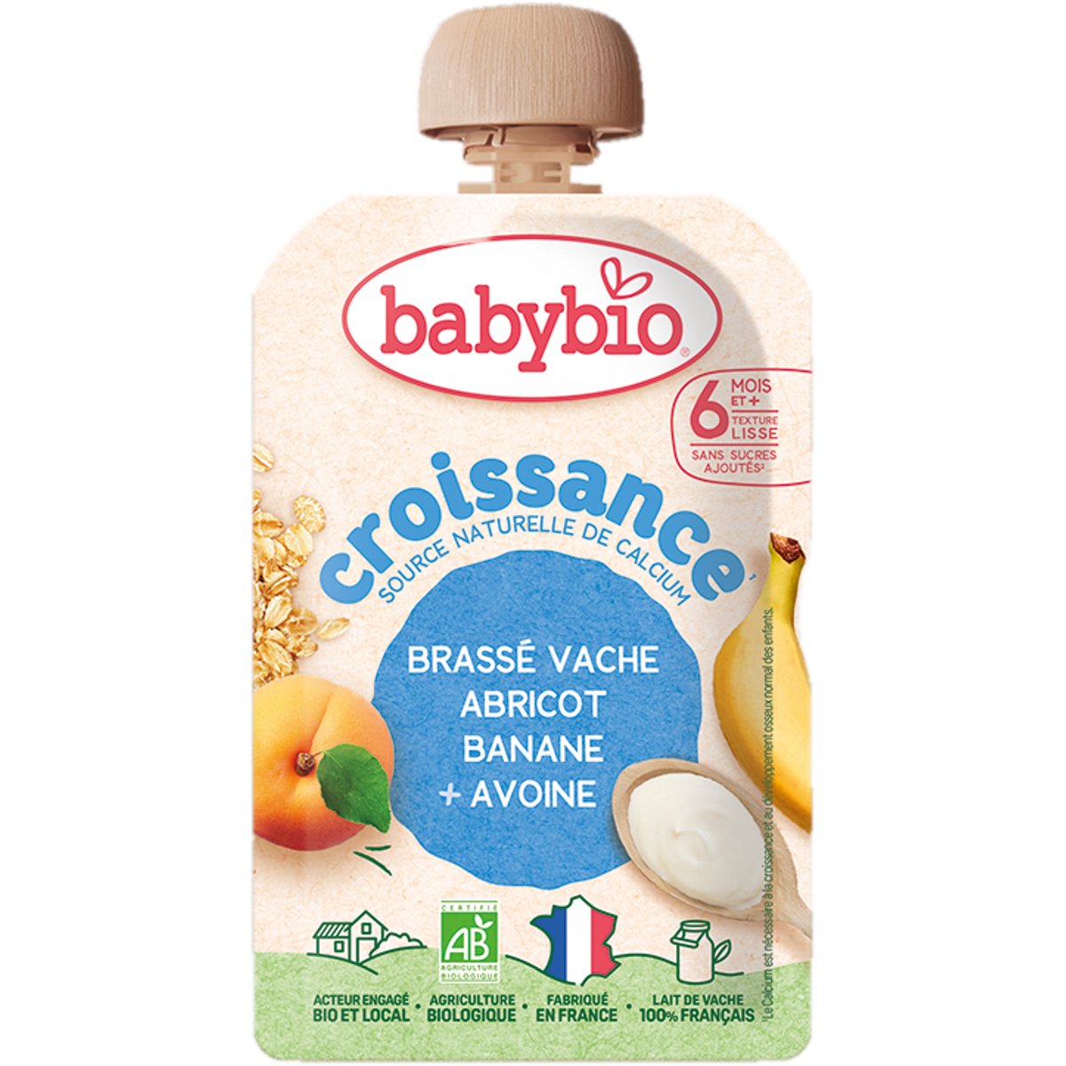 Levně Babybio BIO Mléčná svačinka s meruňkou, banánem a ovesnými vločkami