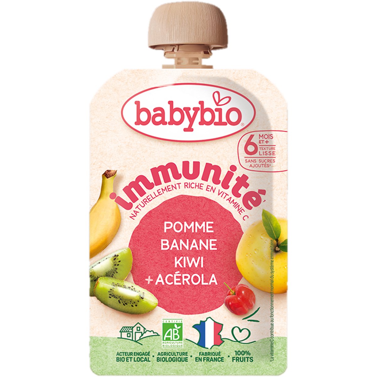 Babybio BIO Kapsička immunité jablko, banán, kiwi a acerola