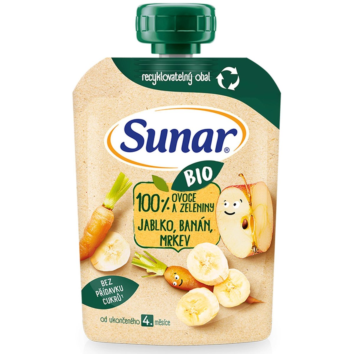 Levně Sunar BIO Kapsička jablko, banán, mrkev