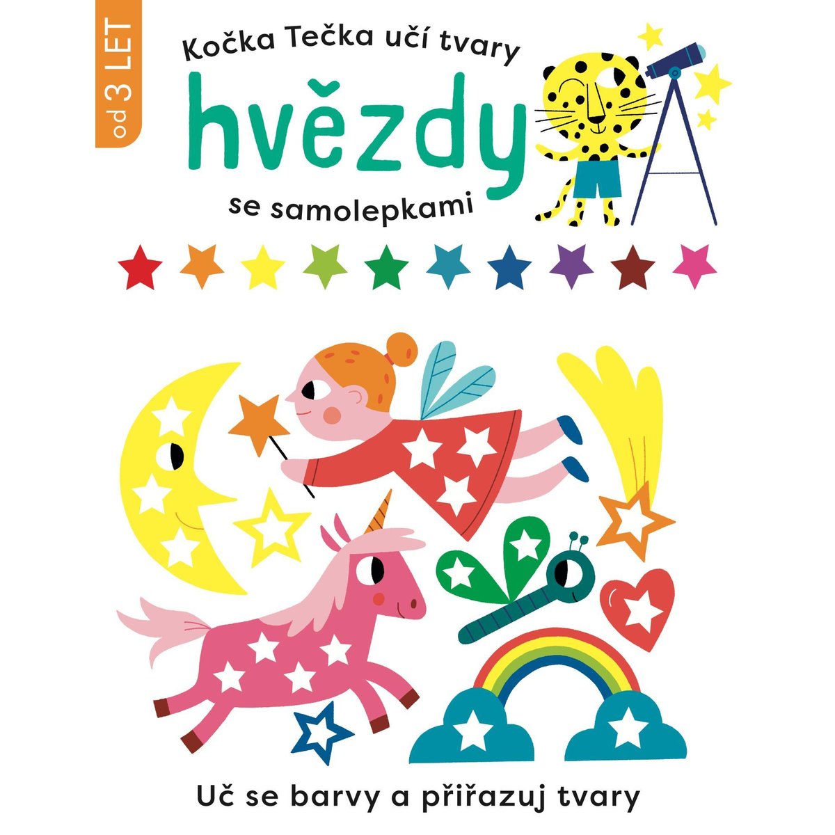Levně Svojtka Kočka Tečka učí tvary Hvězdy se samolepkami