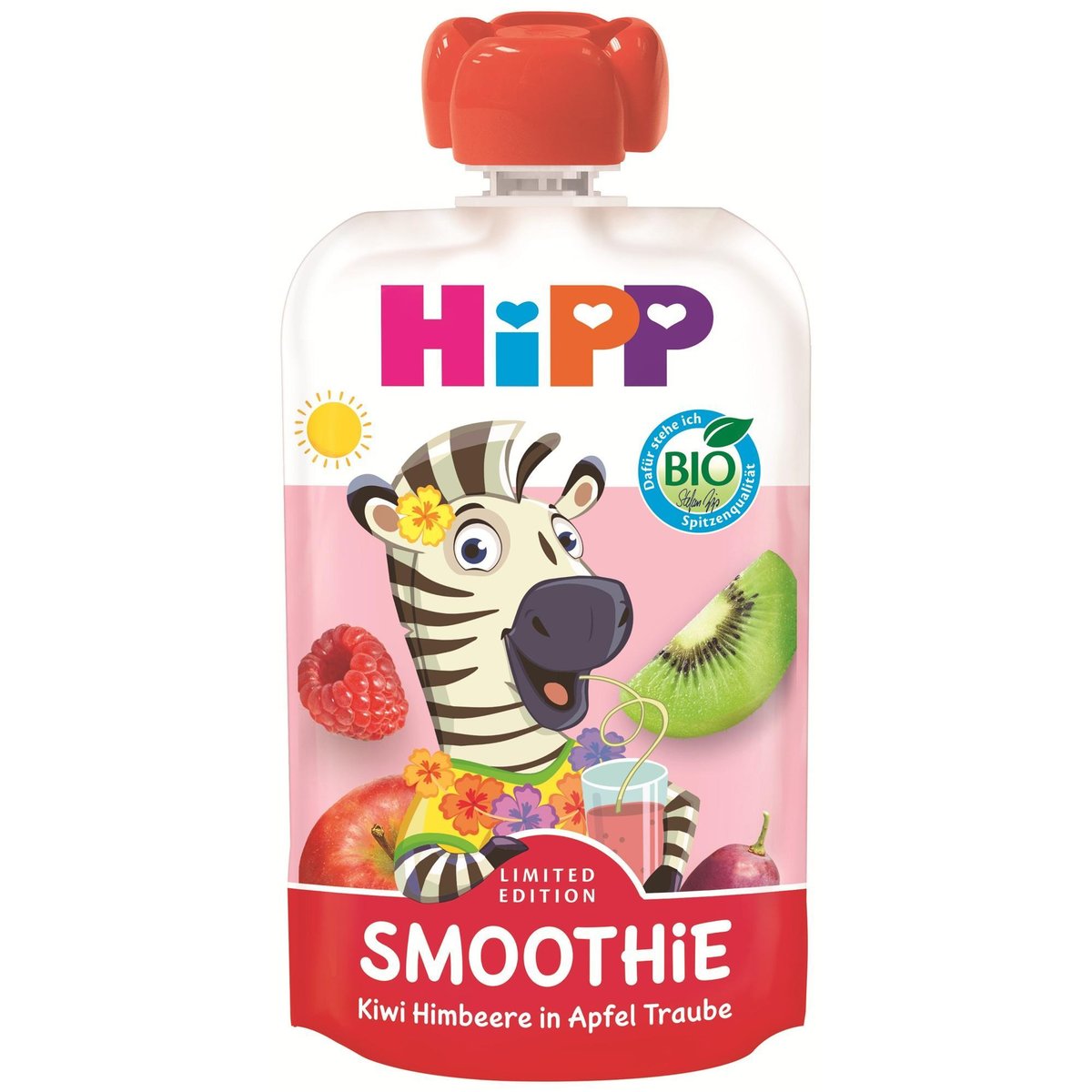 HiPP BIO Smoothie Jablko, červené hrozno, kiwi, maliny