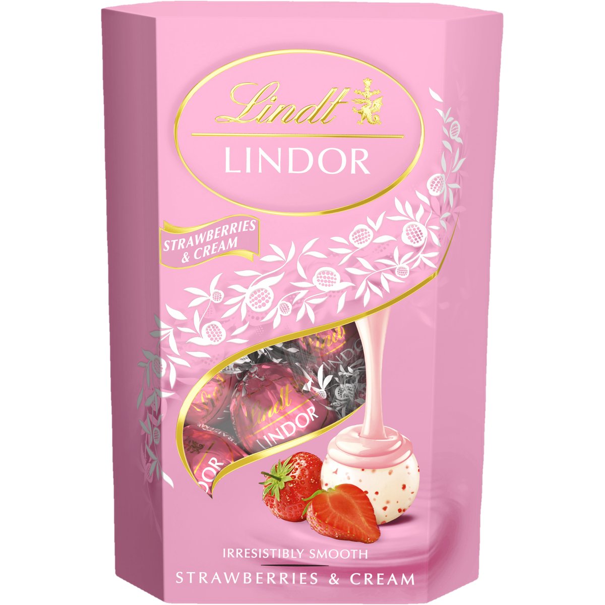 Levně Lindt LINDOR Bonboniéra limitovaná edice pralinek s krémovou jahodovou příchutí