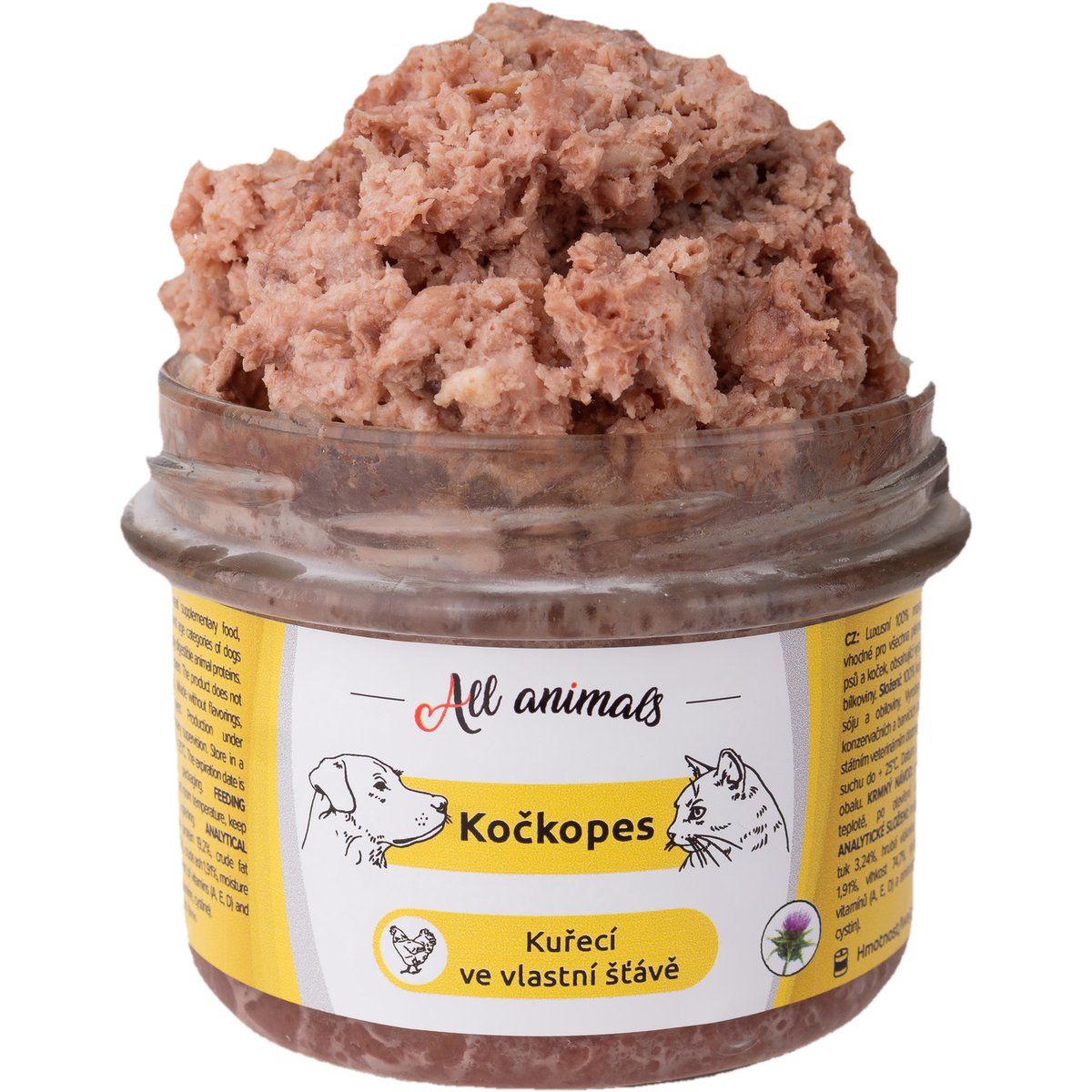 All Animals kočkopes sklo Kuře ve vlastní šťávě  200g
