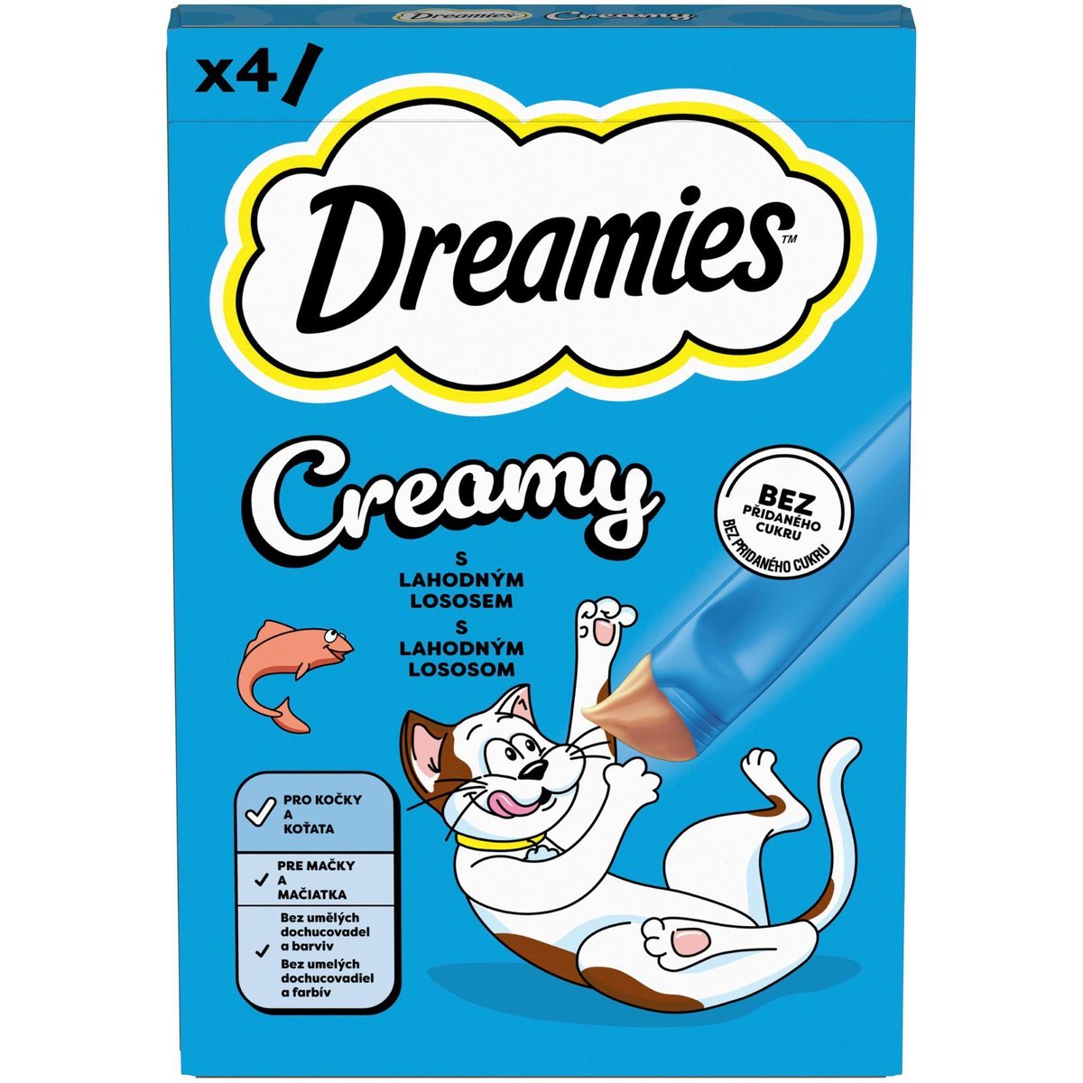 Dreamies Creamy pamlsky s lososem pro kočky 4×10 g