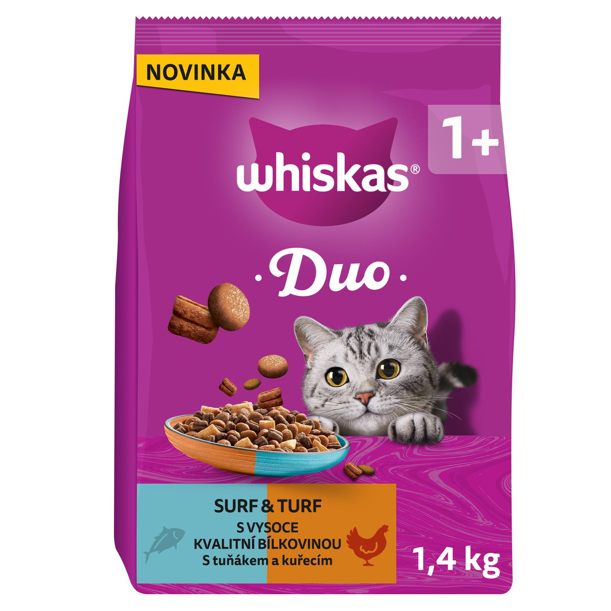 Whiskas Duo granule pro kočky tuňák a kuře