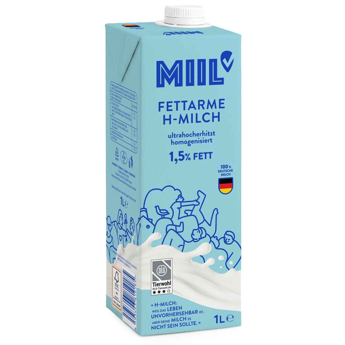Miil UHT trvanlivé mléko polotučné bez laktózy 1,5%