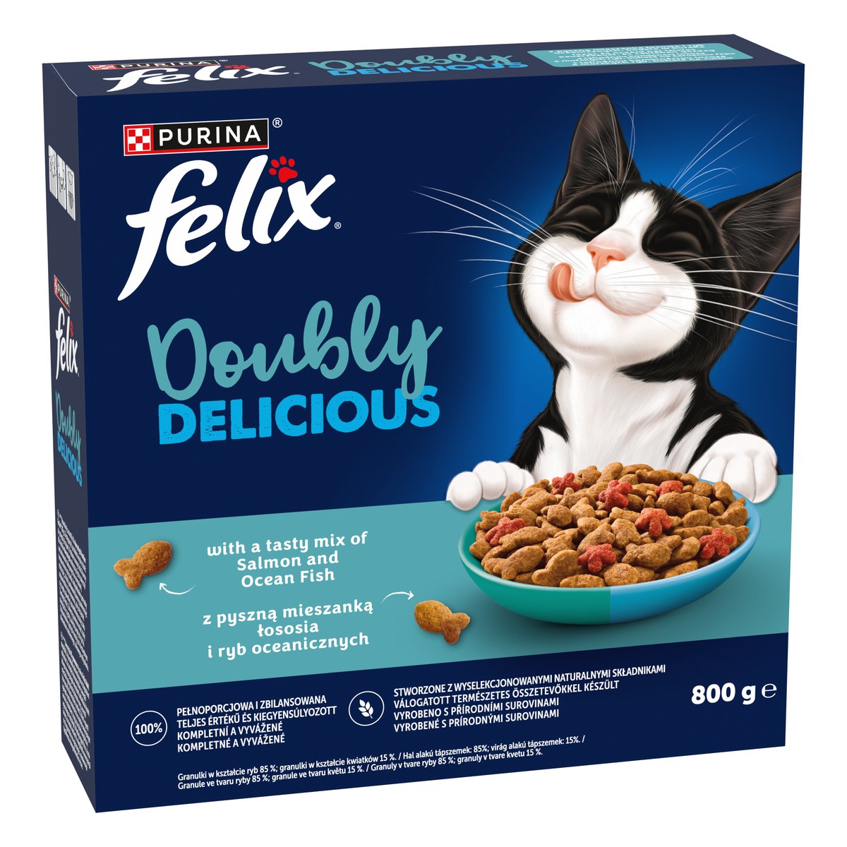 Felix Doubly Delicious granule pro kočky losos a mořské ryby s červenou řepu