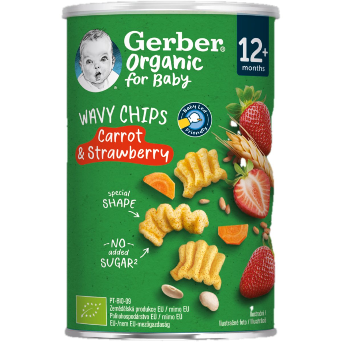Gerber Organic BIO Wavy chips mrkev a jahoda