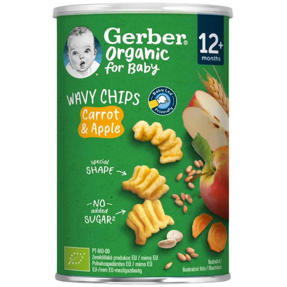 Gerber Organic BIO Wavy chips mrkev a jablko