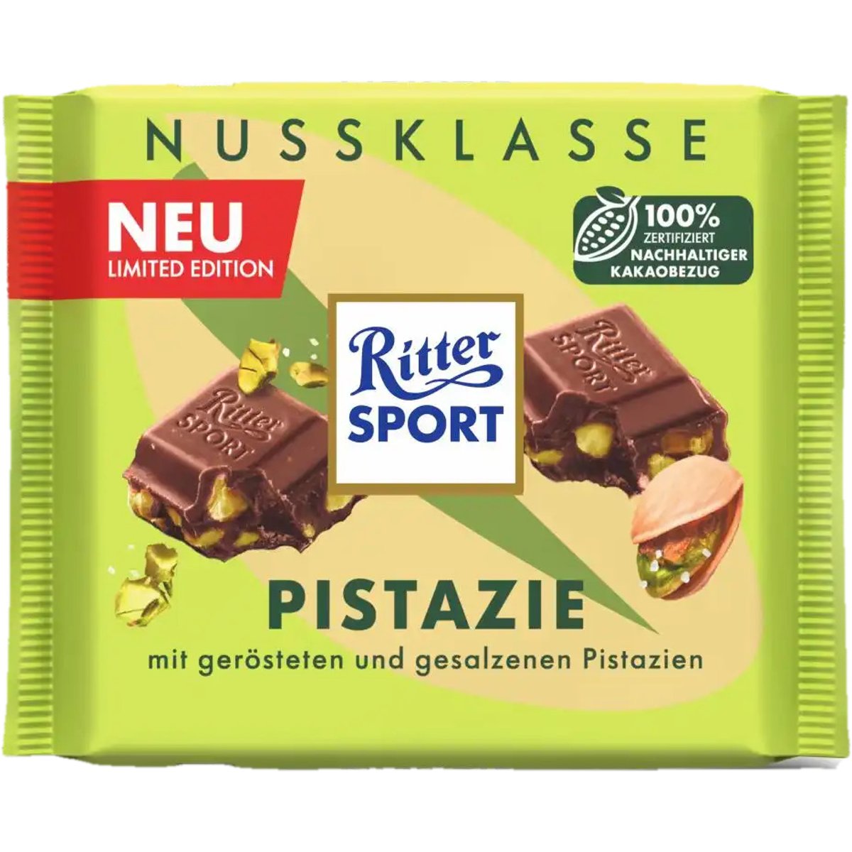 Ritter Sport Mléčná čokoláda s pistáciemi