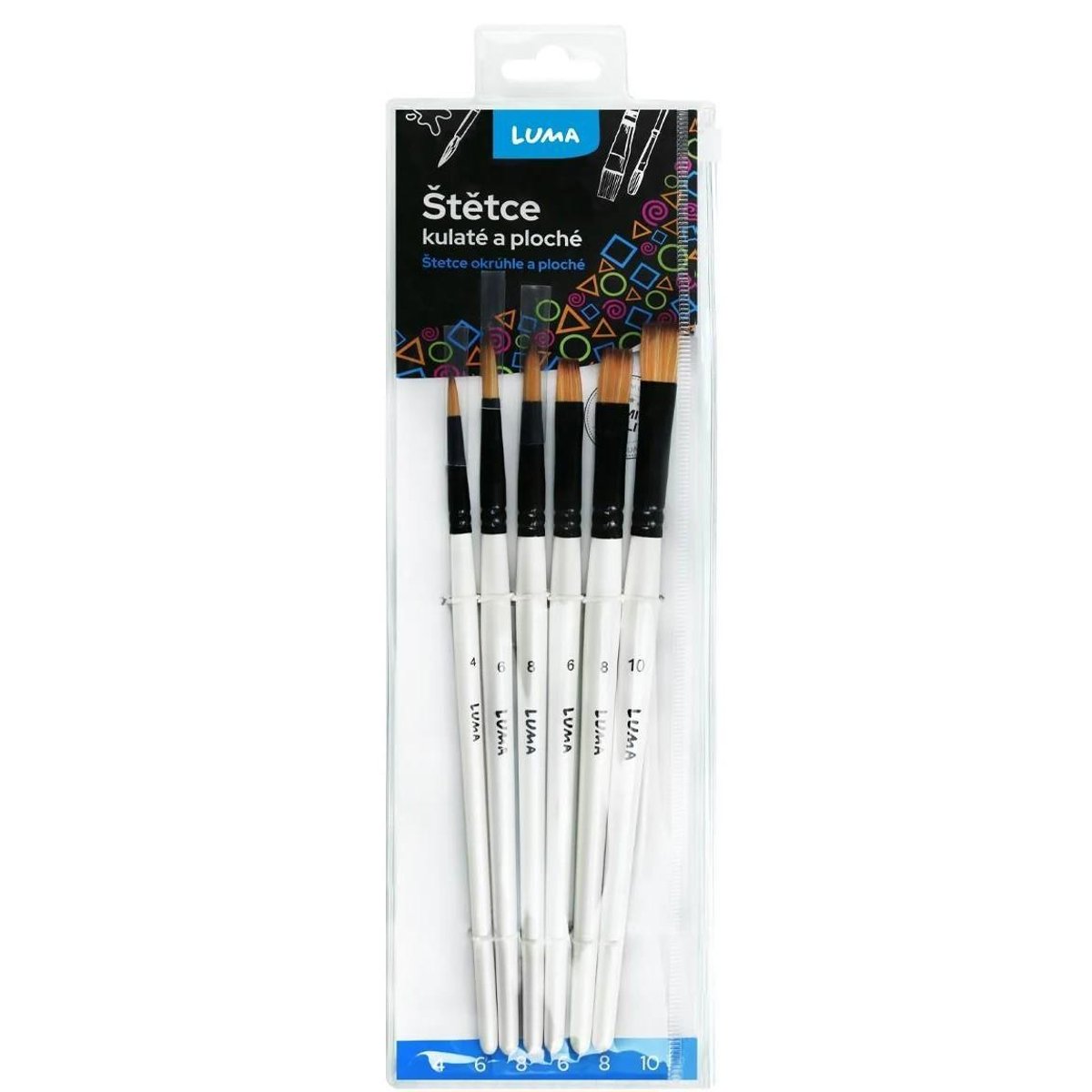 Štětce kulaté + ploché syntetické sada 6ks LUMA DELI GROUP CO., LTD.