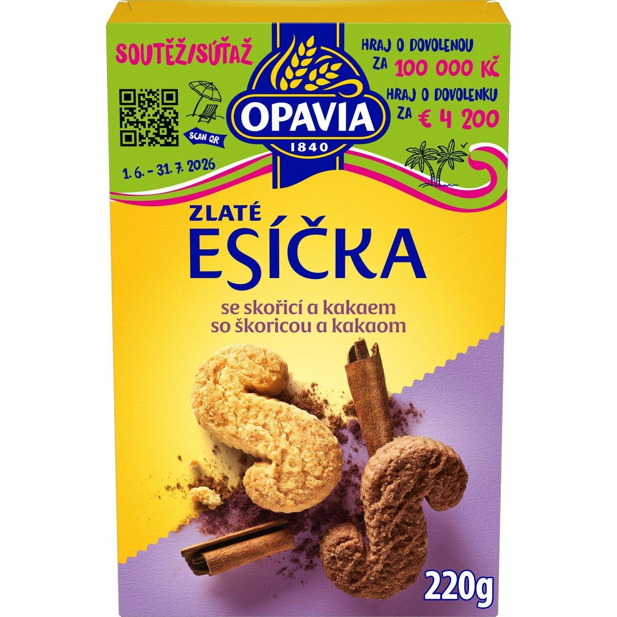 Opavia Zlaté - sušenky - Esíčka, 220 g
